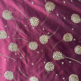 Carrie Silk Fabric - Embroidered Floral, 54" Width (1 Yard)