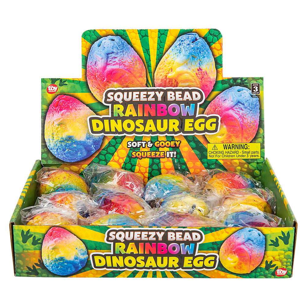 Squeezy Bead Rainbow Dinosaur Egg (1 DZ)