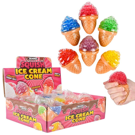 Squeezy Bead Ice Cream Cone (1 DZ)