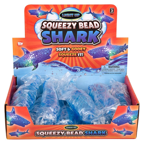 Light-Up Squeezy Bead Shark (12 Pc Display)