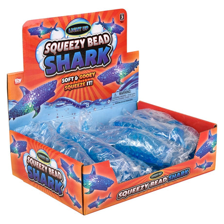 Light-Up Squeezy Bead Shark (12 Pc Display)