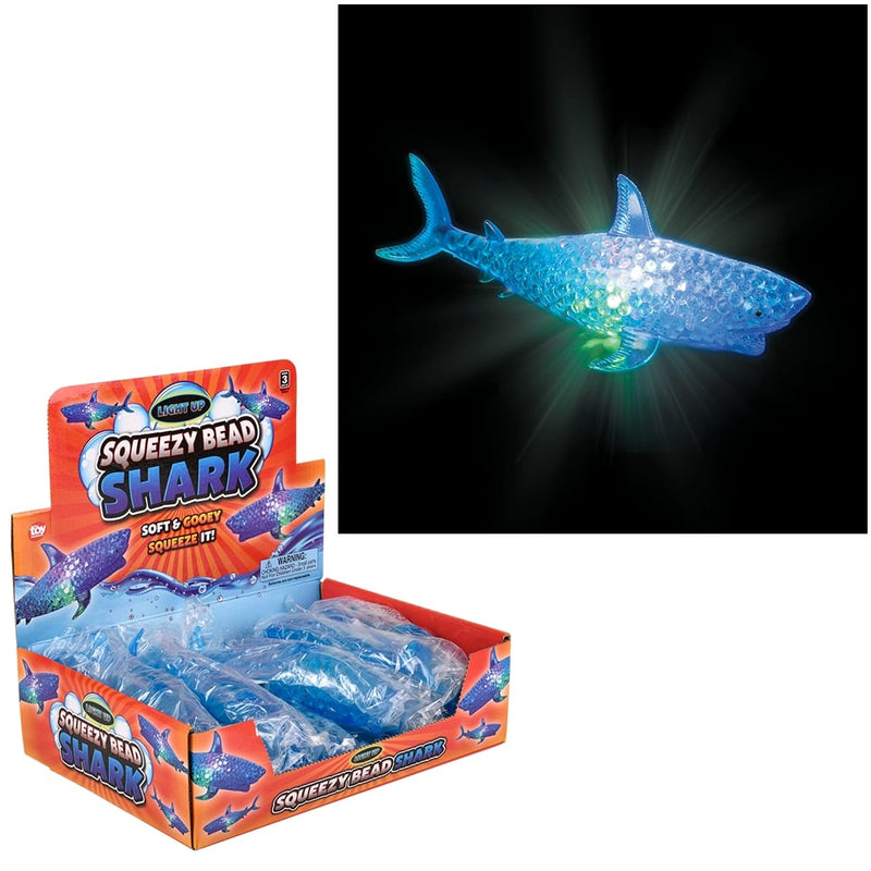 Light-Up Squeezy Bead Shark (12 Pc Display)