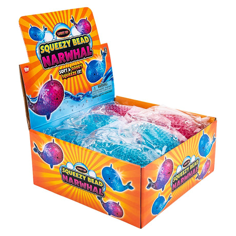 Light-Up Squeezy Bead Narwhal (12 PC Display)