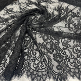 Embroidered Lace Fabric with Eyelash Scallop