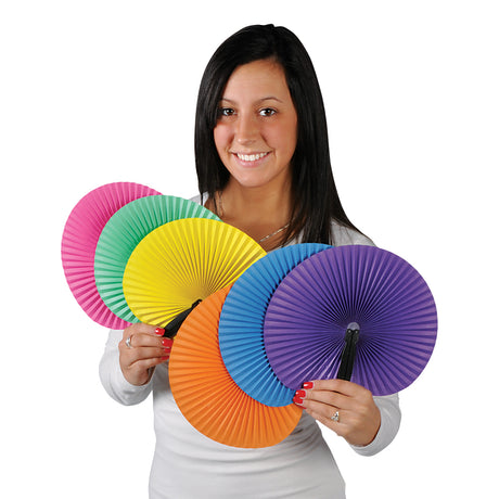Folding Fans 10" Solid Color (1 DZ)