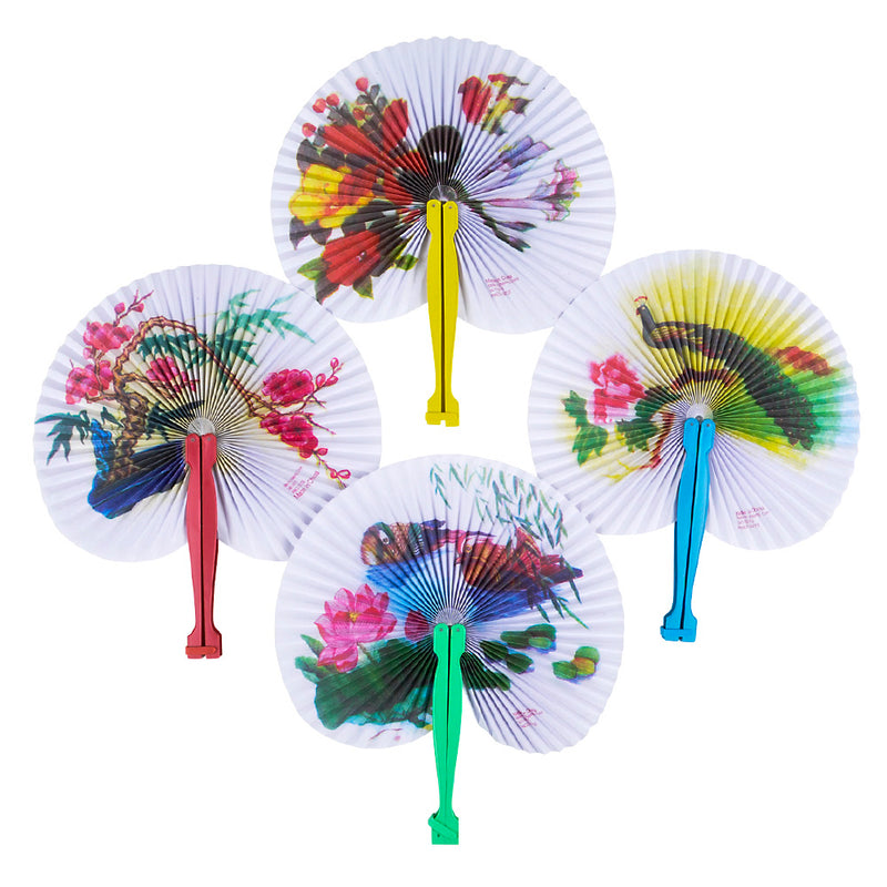 Folding Fan Paper Party Favors (1 DZ)