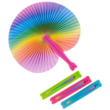 Rainbow Folding Fans (1 DZ)