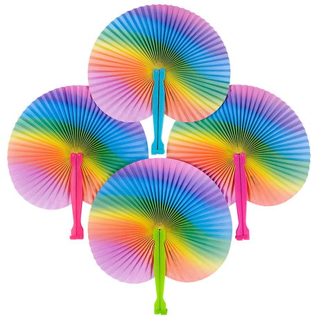 Rainbow Folding Fans (1 DZ)
