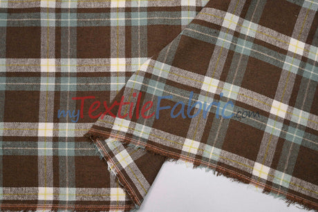 Plaid Flannel Fabric - 80 Percent Polyester 20 Percent Cotton, Plaid Pattern, 7 Oz, Soft Brushed Cotton Face (1 Yard)