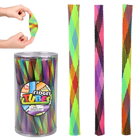 Rainbow Fidget Tubes (36 Pc Canister)