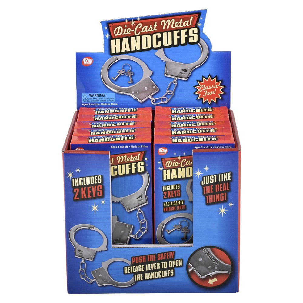 Die-Cast Metal Handcuffs Display Box (12 PC Display)