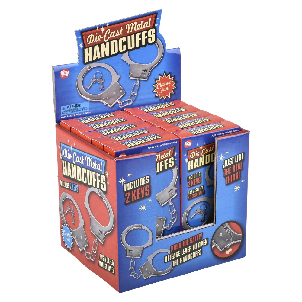Die-Cast Metal Handcuffs Display Box (12 PC Display)