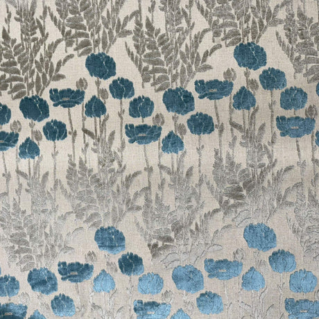 Camelia Floral Cut Velvet Fabric - Damask Floral Design, 56" Width (1 Yard)