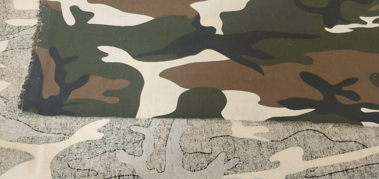 Army Camouflage Cotton Fabric - Camouflage Print, 58/60" Width (Yards)