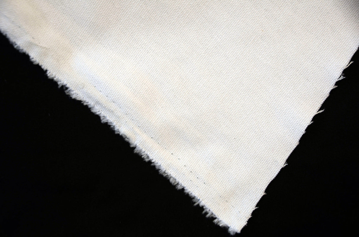 10 Oz 100 Percent Cotton Canvas Fabric - Bleached White, Dyed Black, 60" Wide (1 Yard)