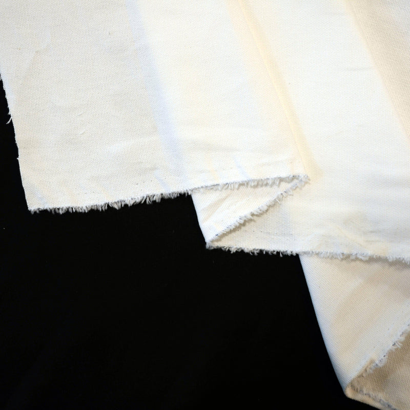 10 Oz 100 Percent Cotton Canvas Fabric - Bleached White, Dyed Black, 60" Wide (1 Yard)