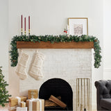 9FT Pre-Lit Carolina Pine Garland with Warm White LED Lights