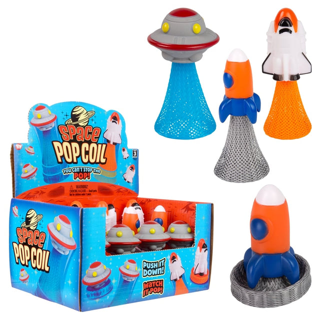 Pop-Coil Spaceship Toy (12 ct Display)