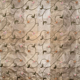 Caroline Embroidered Floral Silk Fabric - Apricot, Blueberry, Melon, Wheat, 54" Width (1 Yard)
