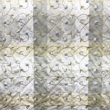 Caroline Embroidered Floral Silk Fabric - Apricot, Blueberry, Melon, Wheat, 54" Width (1 Yard)