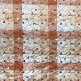 Caroline Embroidered Floral Silk Fabric - Apricot, Blueberry, Melon, Wheat, 54" Width (1 Yard)