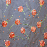 Carrie Silk Fabric - Embroidered Floral, 54" Width (1 Yard)