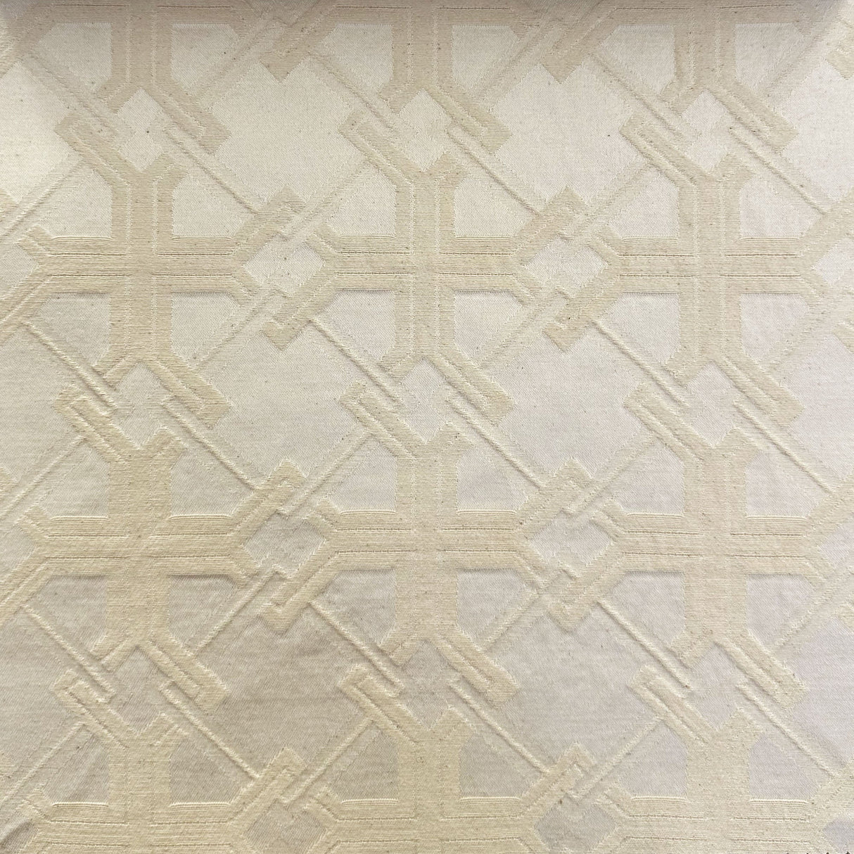Carter Fabric Cotton Polyester Fabric - Embossed Geometric Tribal Pattern, Natural Washed, 60" Width (1 Yard)