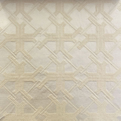 Carter Fabric Cotton Polyester Fabric - Embossed Geometric Tribal Pattern, Natural Washed, 60" Width (1 Yard)