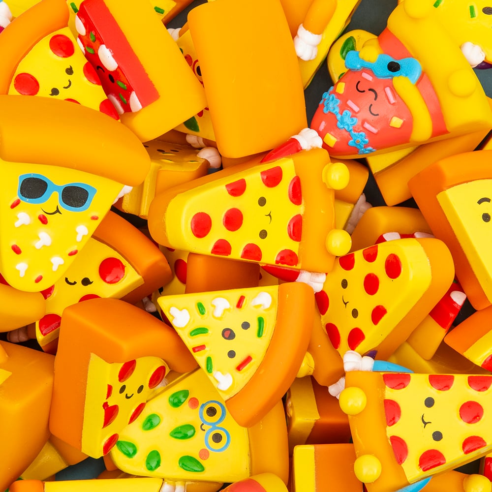 Rubber Pizza Assortment 2" (50 Pc Poly Bag)