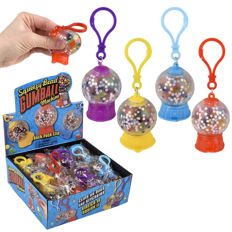 Squeezy Bead Gumball Machine Clip-On (24 Pc Display)