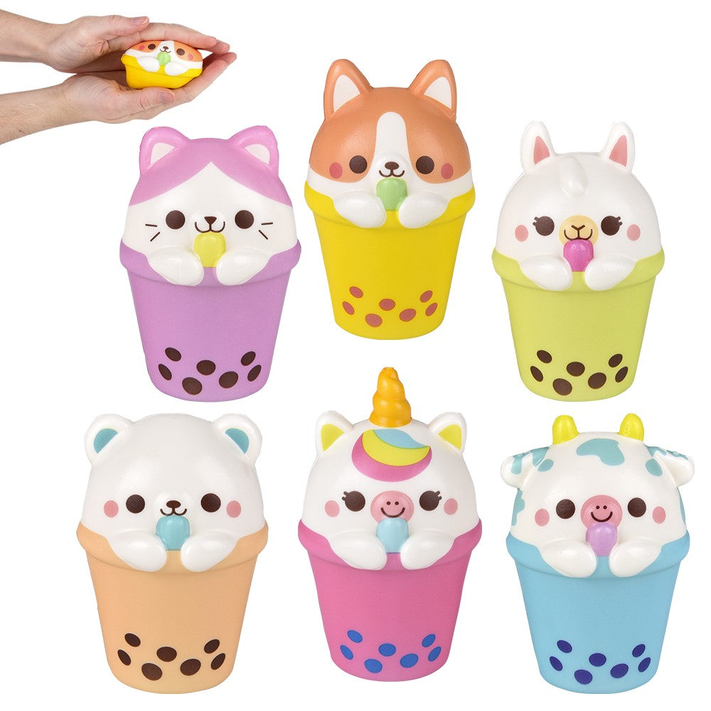 Squish Bubble Tea Animal 4" (1 DZ)