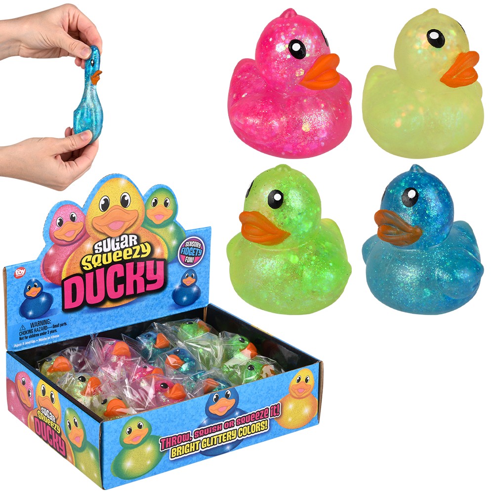 Squeezy Sugar Ducky Stress Toy (12 Pc Display)
