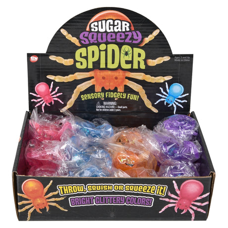 Squeezy Sugar Spider 12-count novelty display