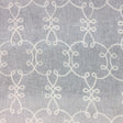 Casper Embroidered Sheer Fabric - Silver Metallic Bow Tie Pattern, 55" Width (1 Yard)