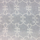 Casper Embroidered Sheer Fabric - Silver Metallic Bow Tie Pattern, 55" Width (1 Yard)