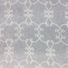 Casper Embroidered Sheer Fabric - Silver Metallic Bow Tie Pattern, 55" Width (1 Yard)