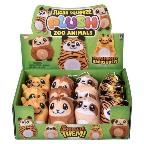 Sugar Squeeze Plush Zoo Assortment (12 PC Display)