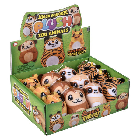 Sugar Squeeze Plush Zoo Assortment (12 PC Display)