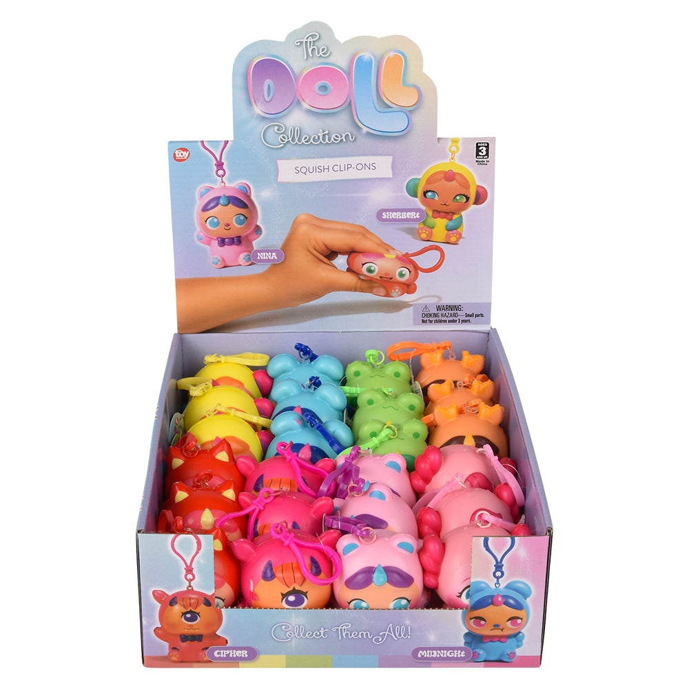 Squish Doll Clip-Ons (24/Disp)