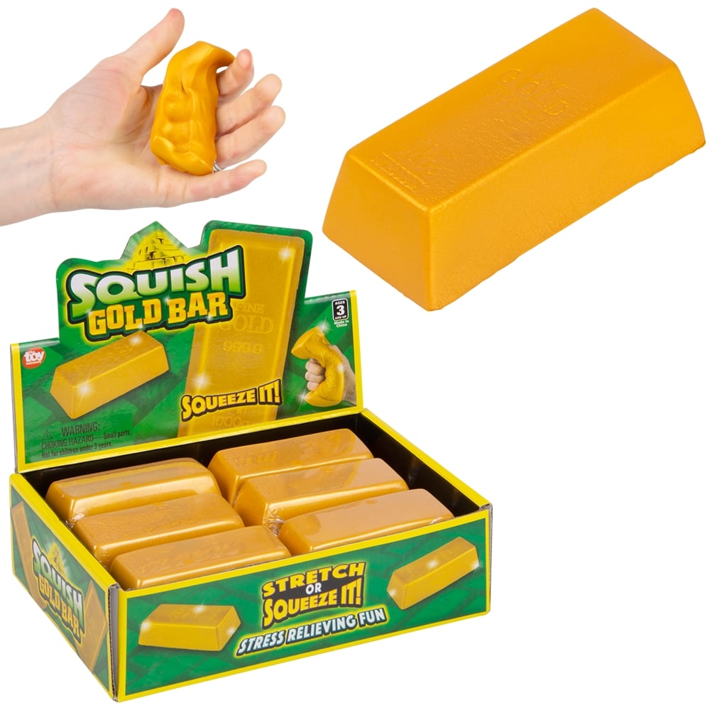 Squish Gold Bar Stress Toy (12 PC)