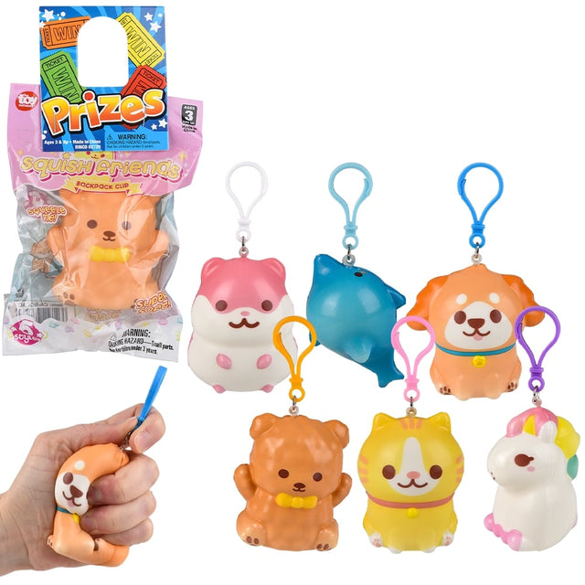 Kawaii Animals Squish Backpack Clip 3.25"