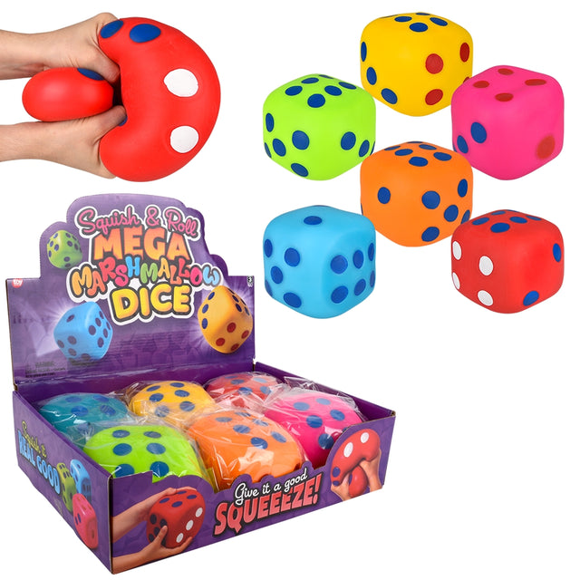 Squish And Roll Mega Marshmallow Dice (6 Pc)