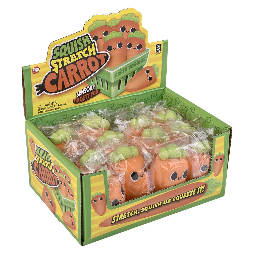 Squish Stretch Carrot 3.5" (12 PC Display)