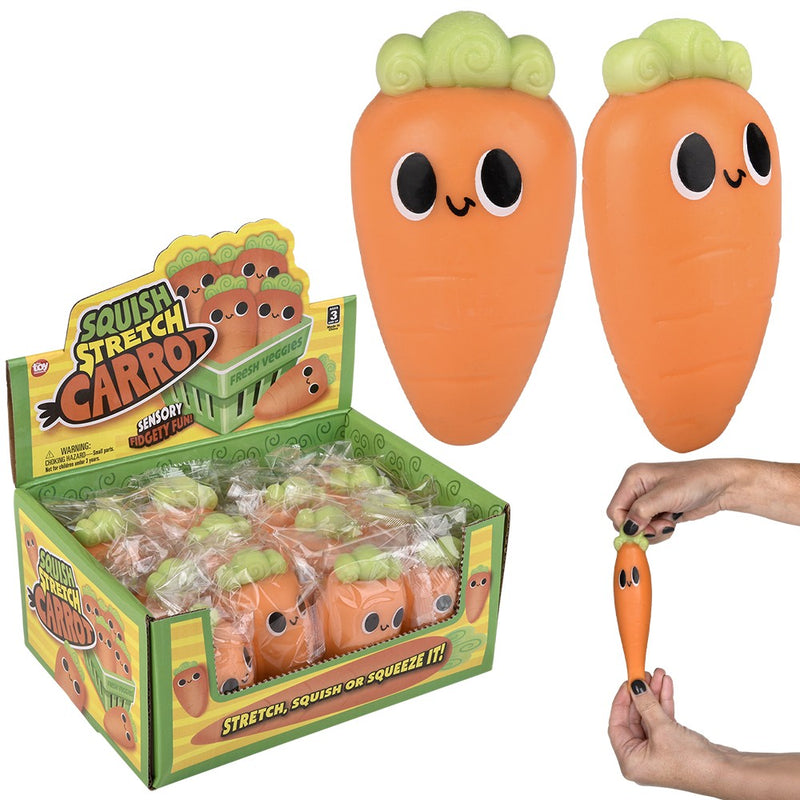 Squish Stretch Carrot 3.5" (12 PC Display)