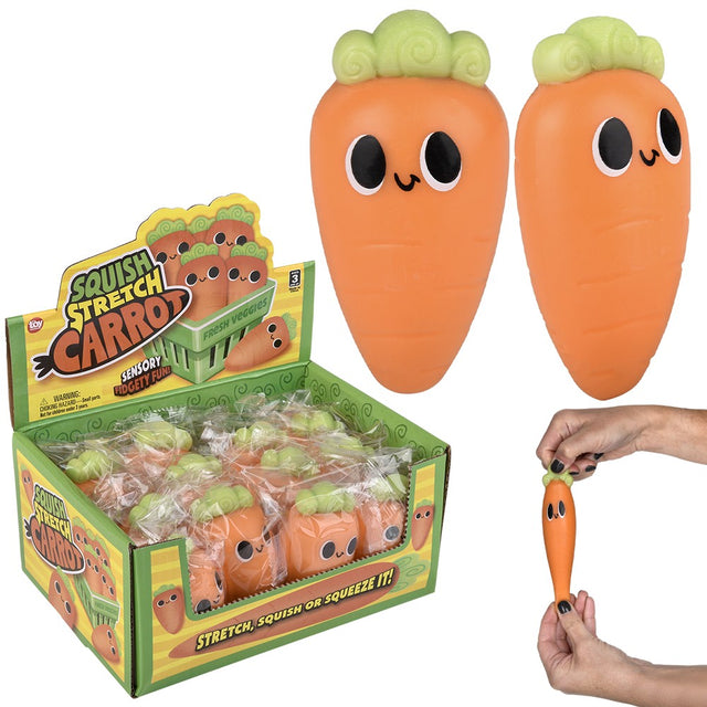 Squish Stretch Carrot 3.5" (12 PC Display)