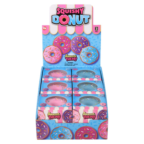 Squish and Stretch Donut Fidget Toys (12 PC Display)
