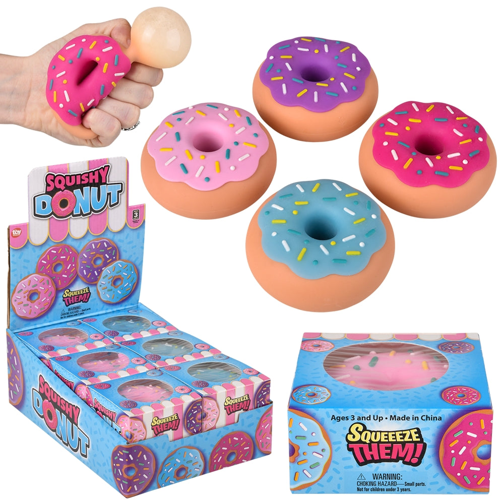 Squish and Stretch Donut Fidget Toys (12 PC Display)
