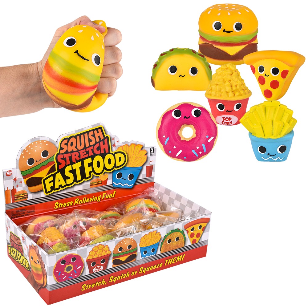 Squish And Stretch Fast Food (12 PC Display)