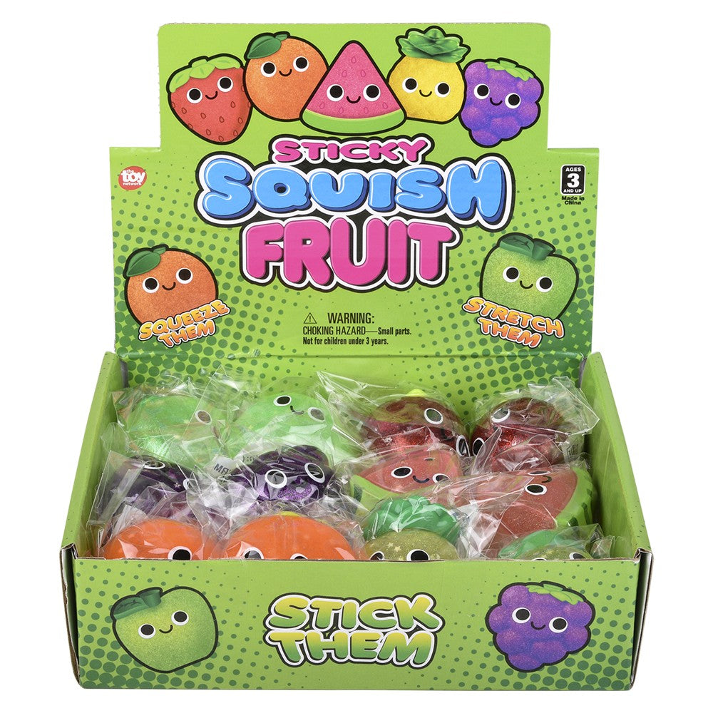 Squish Sticky Fruit Fidget Toys (12 PC Display)