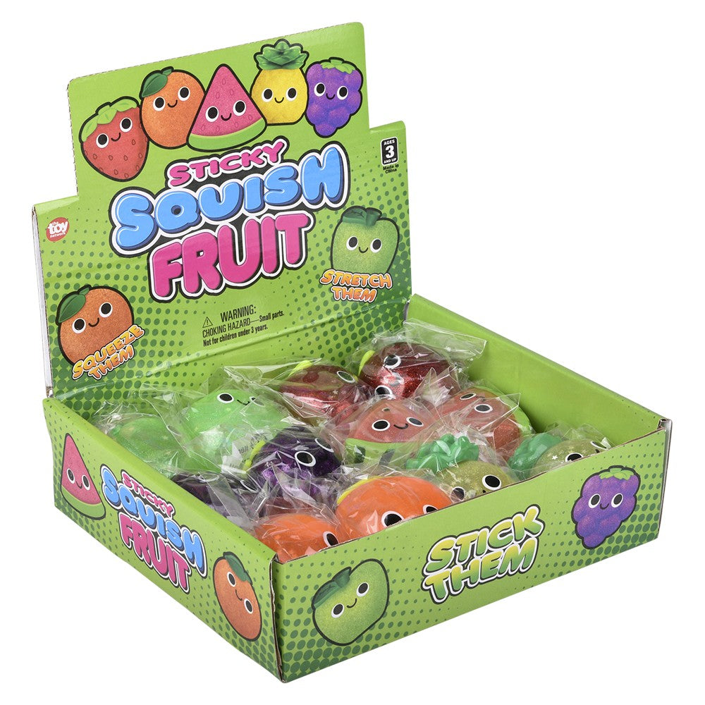 Squish Sticky Fruit Fidget Toys (12 PC Display)